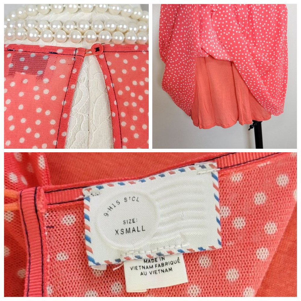 Postmark Anthropologie Sleeveless Polka Dot Mini Dress Smocked Fit & Flare XS - Picture 12 of 13